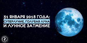 31 января 2018 года: суперлуние, голубая луна и лунное затмение