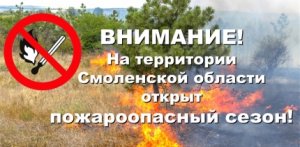 Лесопожарная служба Смоленской области информирует: в Смоленской области начинается пожароопасный сезон