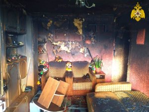 Вечерний пожар в одной из квартир в Ярцеве