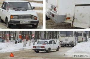 На Советской произошло столкновение «пятёрки» с автобусом