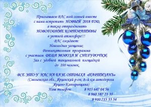 НОВЫЙ 2018 ГОД на базе отдыха "Партизан"
