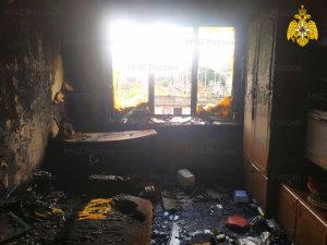 Вечерний пожар в одной из квартир в Ярцеве