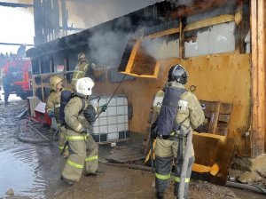 В деревне под Ярцево смоленские пожарные сражались с огнем в бане